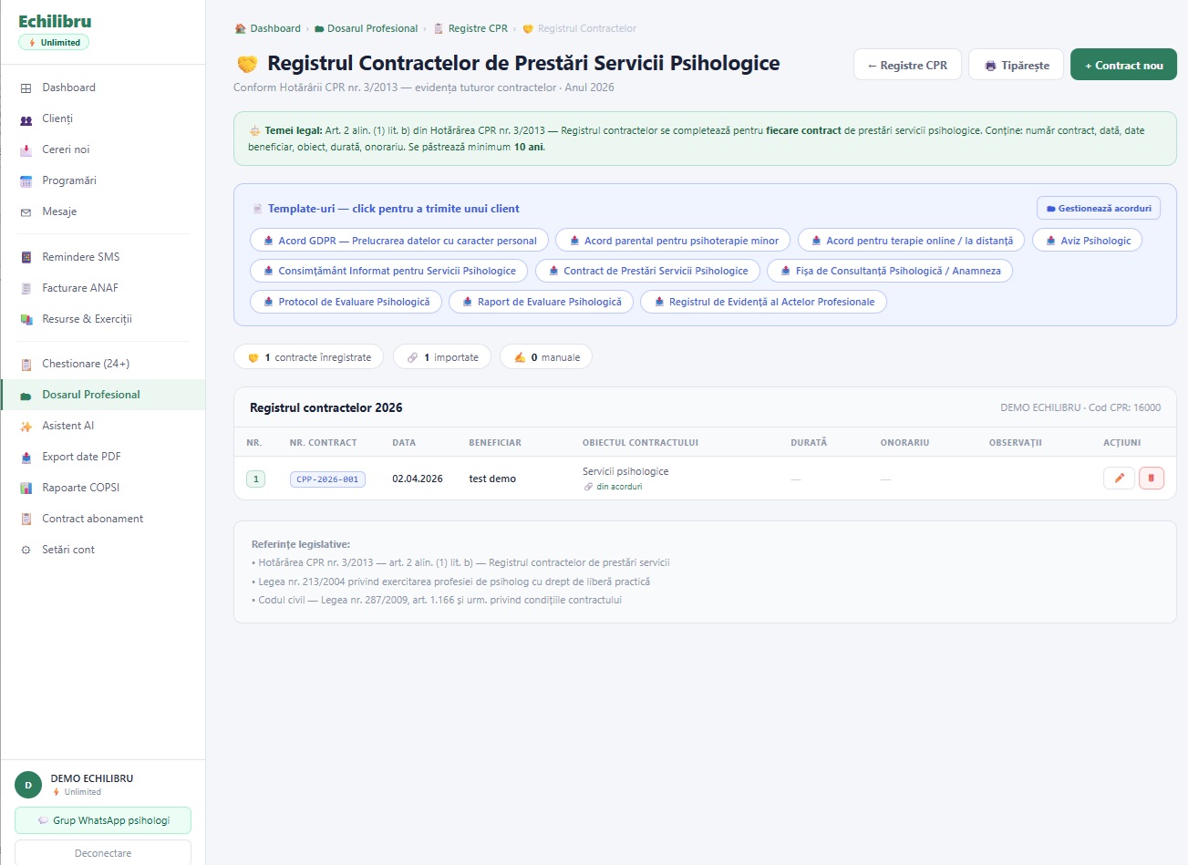 Registrul Contractelor